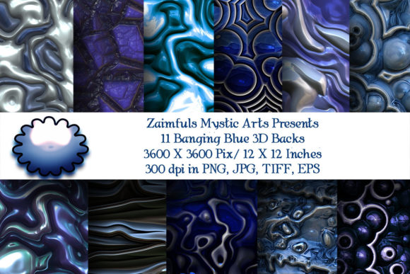 11 Banging Blue 3D Backs: Creative Digital Papers for Versatile Design Projects