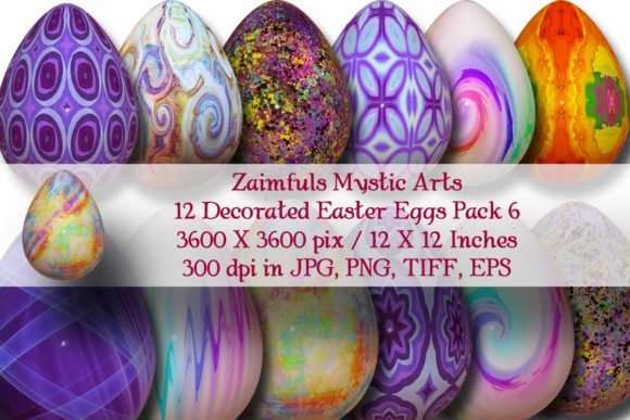 12 Easter Eggs 3D Set 6: A Creative Resource for Digital and Print Projects