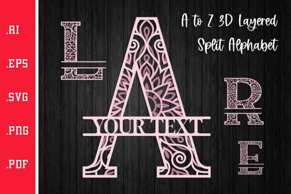 3D Layered Split Alphabet A to Z – SVG: Creative Design Solutions for Cutting Machines and Print Projects
