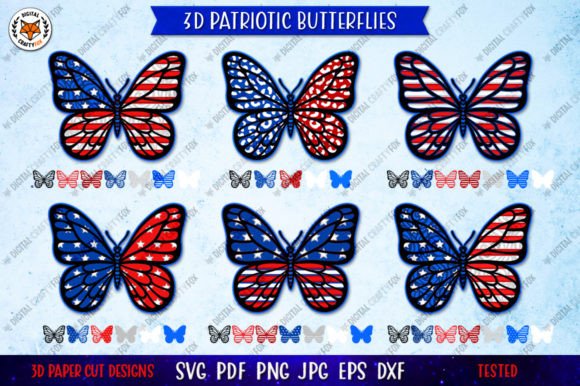 3D Patriotic Butterfly Papercut SVG: A Creative Resource for Makers and Designers