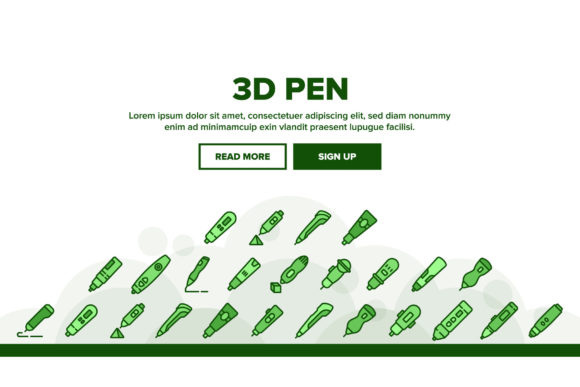 3D Pen Printing Gadget Landing Header: A Bold Typography Choice for Creative Projects