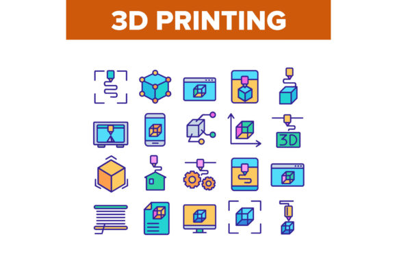 3D Printing Processing Collection Icons Explained