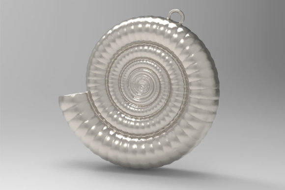 Ammonite Charm 3D Model for 3D Printing