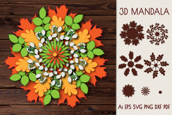 Autumn Wreath 3D Mandala: A Versatile Digital Design for Crafters and Creators