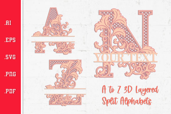 Floral Split Alphabets - 3D Layered SVG: A Designer’s Guide to Stylish, Versatile Typography