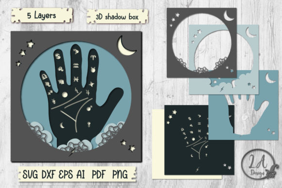 Mystical Palmistry Shadow Box: A Creative Design for Unique Visual Expression